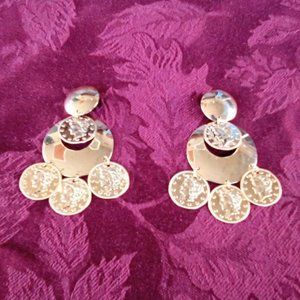 Gold Coin Dangle Earrings